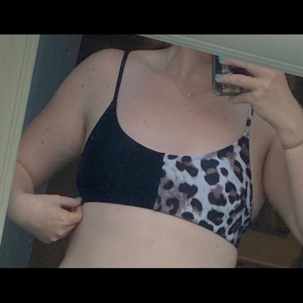 Black and cheeta print bathing suit